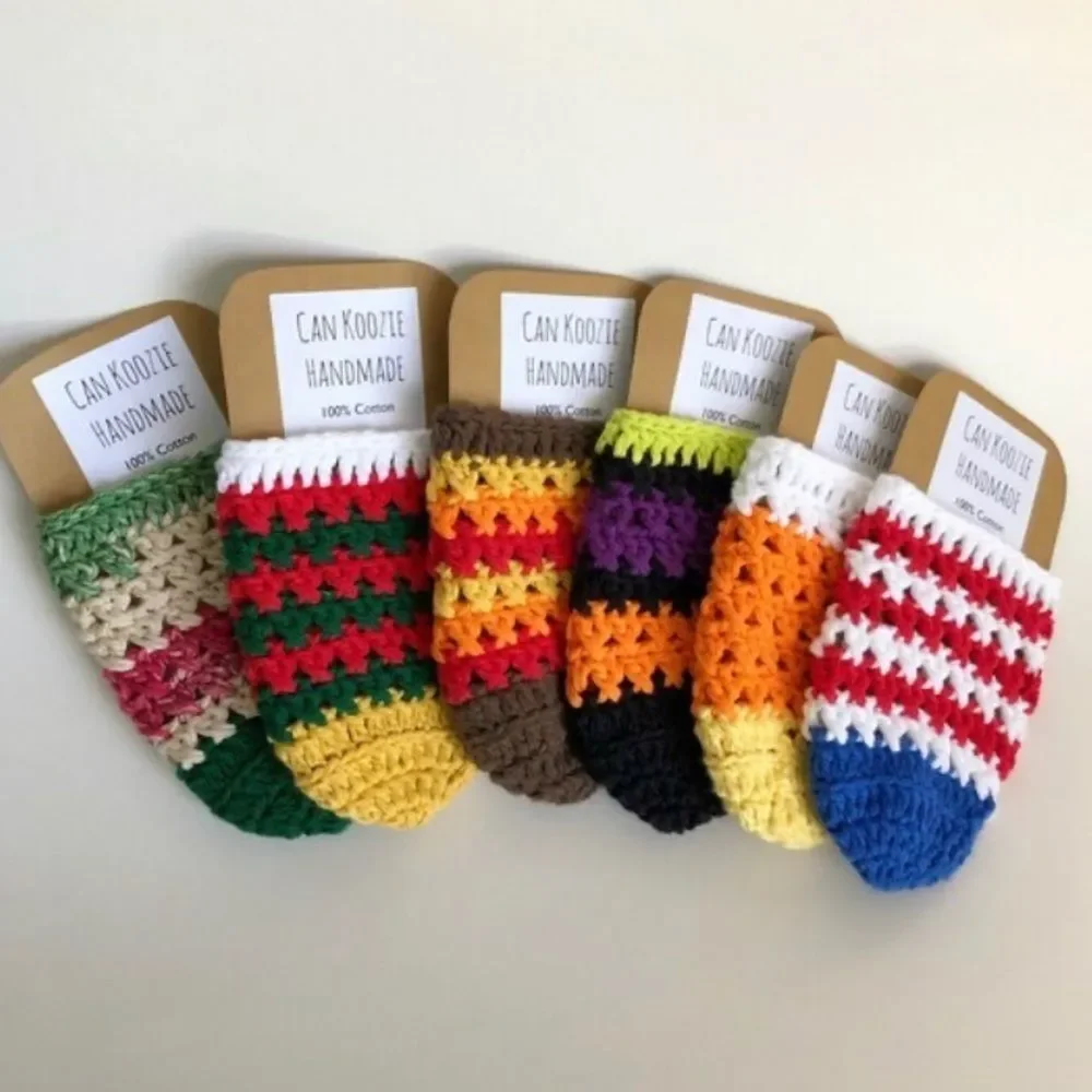 Hand Crafted Crochet Cozy Cup  Phone Cozy Candy Corn